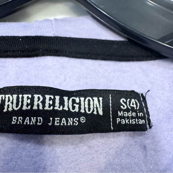 TRUE RELIGION Brand Jeans Women’s ZIP CROP HOODIE Lavender SIZE S (4) - Picture 9 of 10